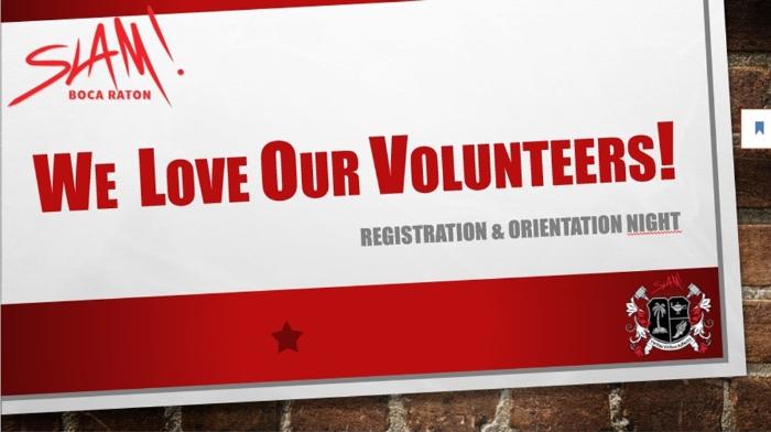 SLAMBoca's tweet photo. Volunteer Registration Meeting: Thursday - Feb 6th: 5:30 pm - 

Join us for information on upcoming events and how you can earn your volunteers hours.  If you have completed your hours and want to just be... https://t.co/6B2txjKc38 https://t.co/74PdmvM2I7