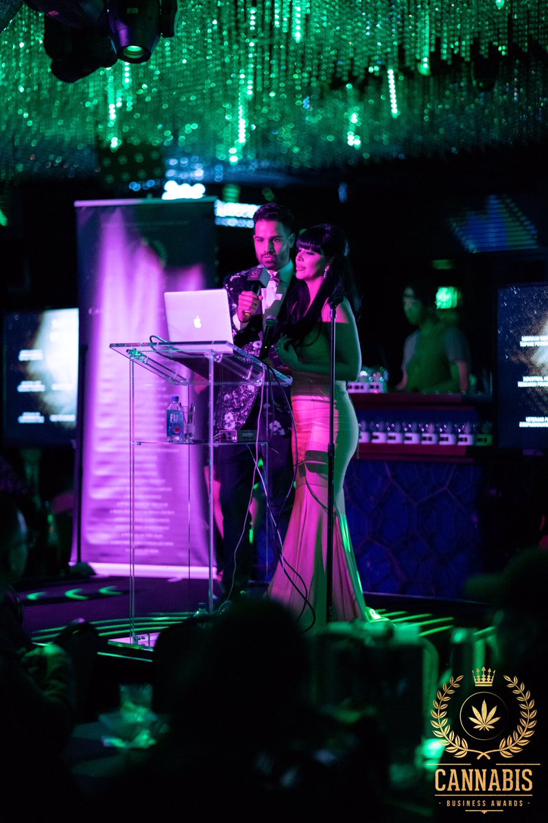 cannabis_awards's tweet photo. Hosts for the International Cannabis Business Awards Las Vegas 2019 Founder @ChloeVillano and BMX Camp #RicardoLaguna. #cba #cbaglobes #cannabisbusinessawards #cannabisawards https://t.co/Mw2KufDv5Y
