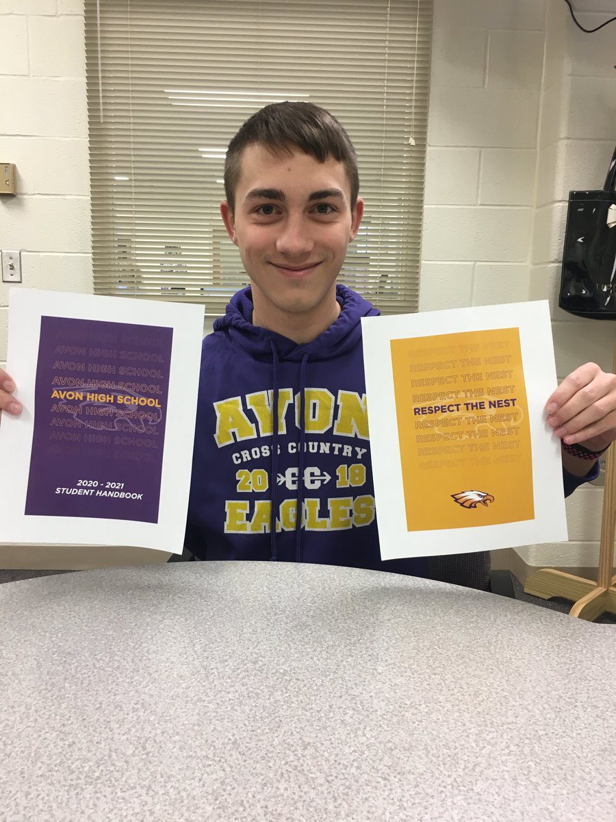 kd_buller's tweet photo. Congrats Evan Richwalsky! Thank you for designing our 2020-2021 student planners! Great look, solid design, and school pride all in one. We appreciate your talent! Best wishes in Digital Media Production at the college level! # AvonInspires #eagleproud https://t.co/NbQ1JxQ6cd