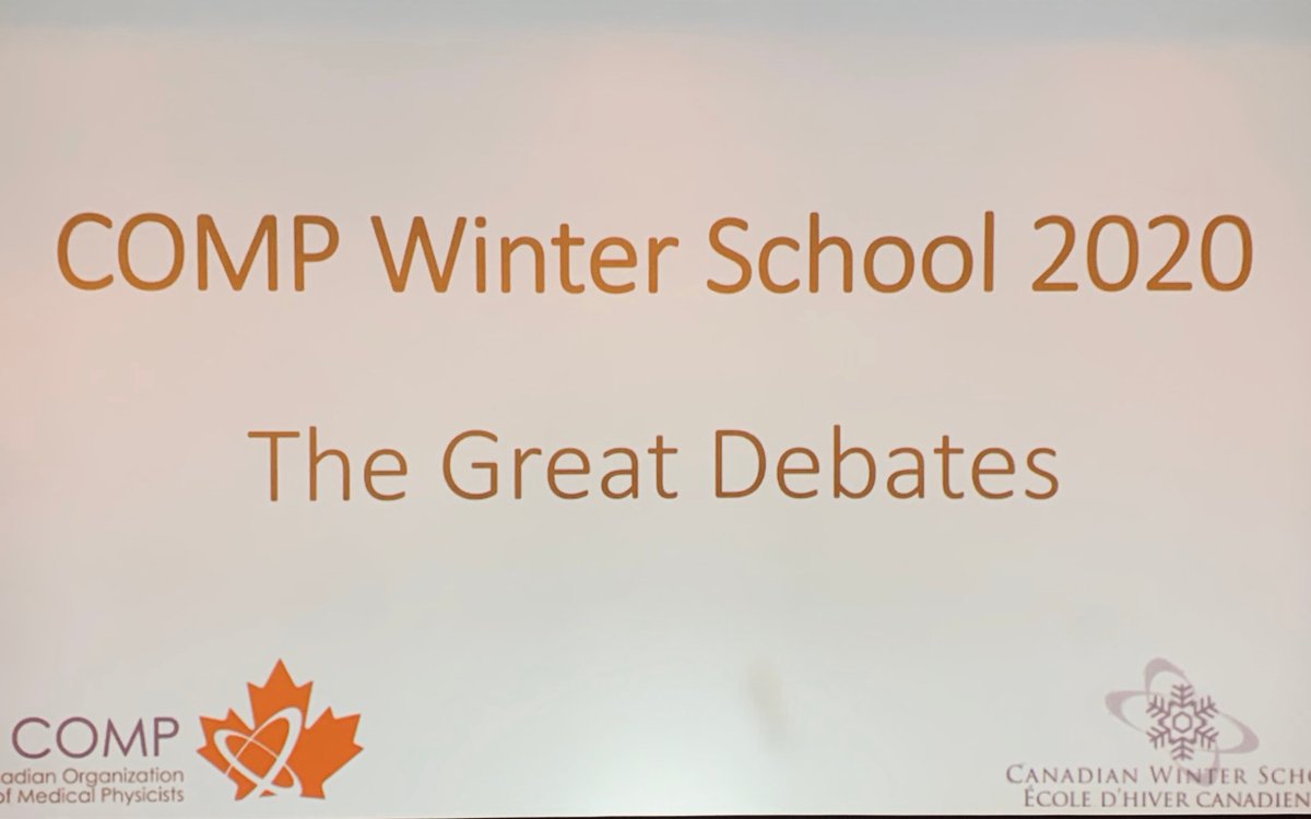 MedphysCA's tweet photo. Whooo's ready? Next up at #compws: The Great Debates! Topics include: A physicist's time is better spent providing direct patient care. https://t.co/rb0JZGN5eC