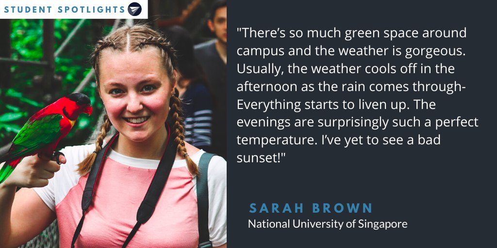 Sarah Brown, a student currently studying at the National University of Singapore, shared with us the atmosphere on campus. Sarah says NUS fit her academic goals due to their Business &amp; Engineering programs. Visit abroad.uconn.edu for details! #STUDENTSPOTLIGHTS 🌎