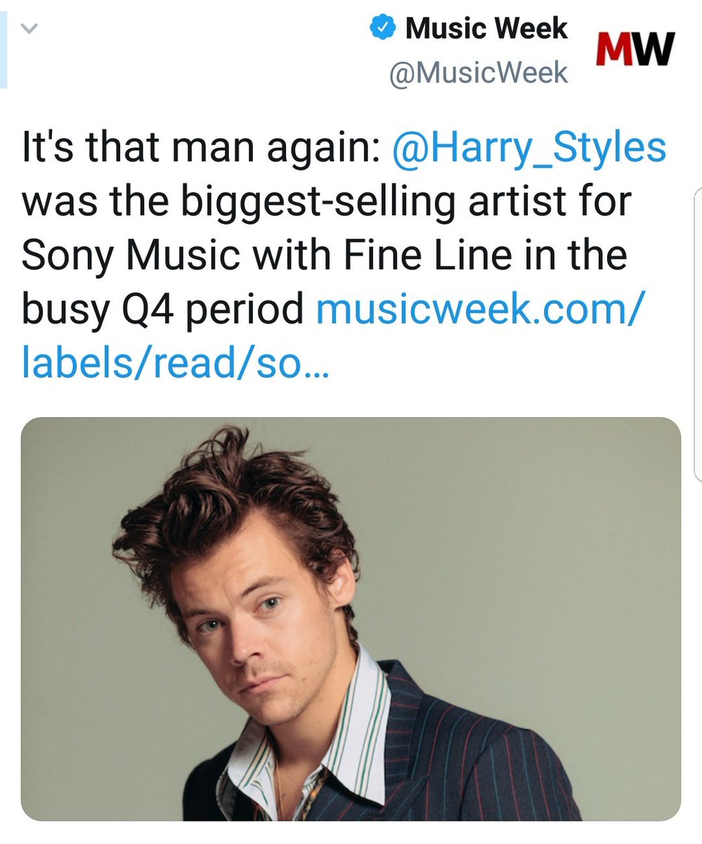 Harry was Sony Musics best selling artist with "Fine Line" 