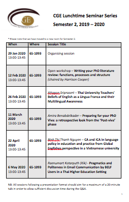 Our programme for the second semester is here📢📢Check out the schedule for very insightful sessions👇👇

We are also very happy to receive new members <a href="/CGE_Soton/">CGE Southampton</a> 

Watch this space for more information and updates👇👇