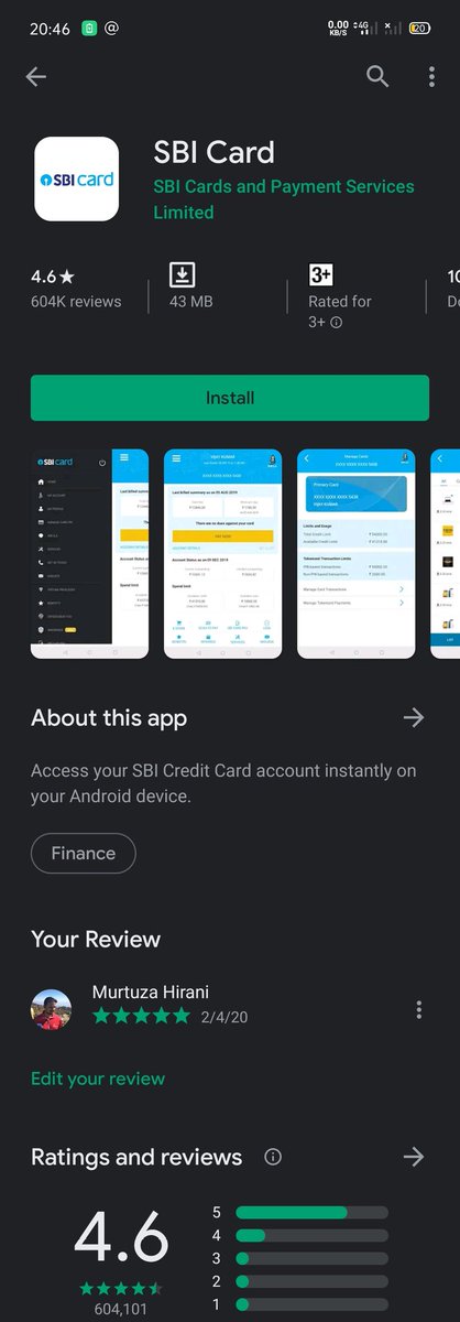 THEMURTUZA's tweet image. 🔹 Answer.  Option 1)  4.6  

SBI Card Mobile App Rating is 4.6

#KnowYourApp
@SBICard_Connect

🔹Join friends🔹
@Aniketw1551
@iApoorvAgarwal
@itsme_rooh
@JainShantilal12
@iGaur07
@jainusha30
@emNishant
@FLYINMINI
@sanketdhende
@deepsdhanu
@tweety_aysshh
@ajaysahoo1981
@bhelman9