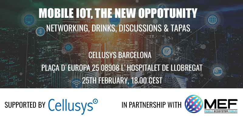 smfitz_stephen's tweet photo. Are you going to MWC 2020 ? Why not join @Cellusys &amp; @MEF at our amazing IoT Tuesday networking event. Our expert panel who will discuss the opportunities and global challenges of global IoT connectivity and device security.

Registration https://t.co/fanxQmZv7X https://t.co/ixgVkZUFI1