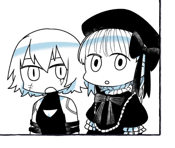 今回子供鯖がわちゃわちゃしてるシーンを何箇所か打ち込んだら作画がやたら細かいという事態に発展して大慌てで原稿やってるんだけどこれ終わるのか〜〜?😂😂😂 この2人めっちゃ出てくる。細かい