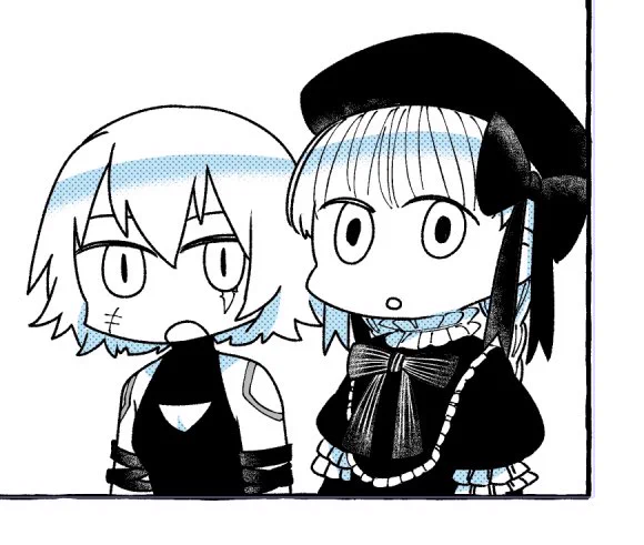 今回子供鯖がわちゃわちゃしてるシーンを何箇所か打ち込んだら作画がやたら細かいという事態に発展して大慌てで原稿やってるんだけどこれ終わるのか〜〜?😂😂😂 この2人めっちゃ出てくる。細かい 
