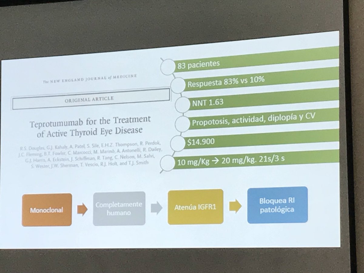 EndocrinoHUVR's tweet photo. Desafíos en Enfermedad #GravesBasedow
@IrenedeLara
Orbitopatía de Graves 👀
▫️Esteroides
▫️Ac. Monoclonales
▫️Cirugía
▫️RT
Tocilizumab: mejoría CAS y calidad vida
Teprotumumab: mejora proptosis, diplopia, actividad y calidad vida
⬆️⬆️coste
#Endohuvr
@HospitalUVRocio https://t.co/cwHIRLeDoG