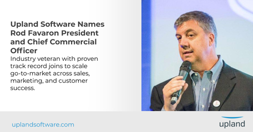 Excited to welcome <a href="/rodfav/">Rod Favaron</a> to the @Uplandsoftware leadership team. Read the release here: investor.uplandsoftware.com/news/news-deta…