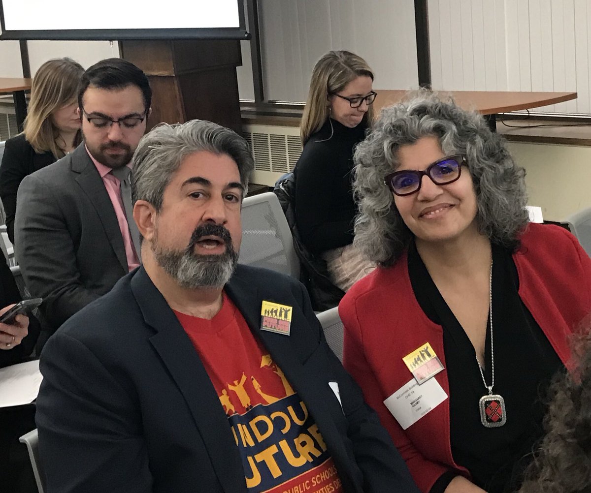 Wallski775's tweet photo. MTA @Massteacher President Najimy &amp; VP Max Page prepare to speak about #Cherish Act to the ⁦@MassDHE⁩ Board of Higher Ed #FundOurFuture https://t.co/RPUpypXBKh