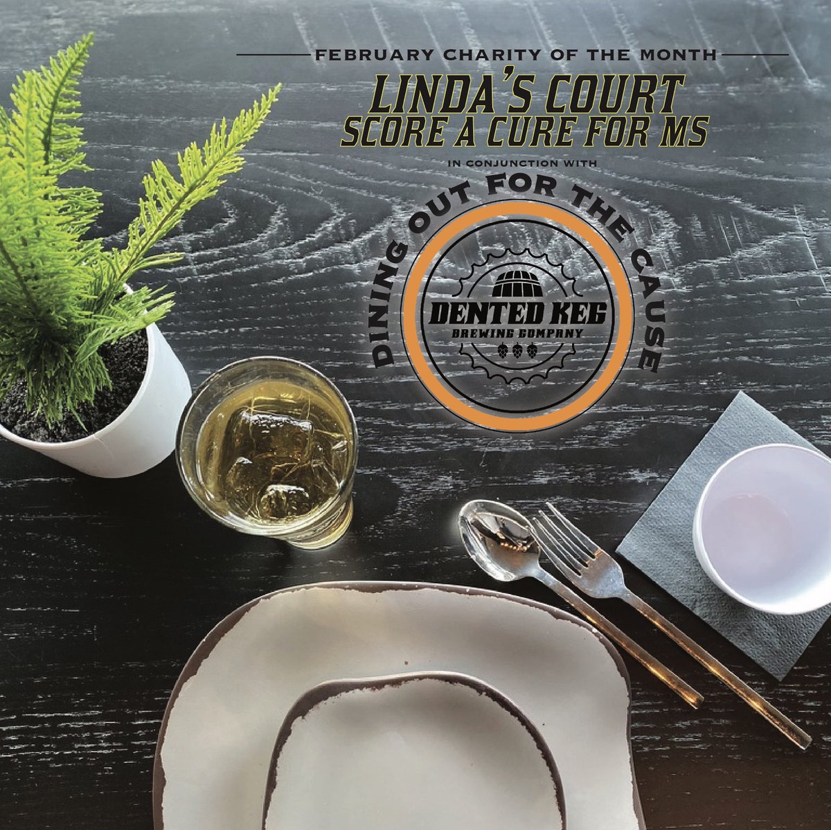 dentedkegbc's tweet photo. Let’s score a cure for Multiple Sclerosis this month! We’ve partnered with #LindasCourt, a charity aimed at raising funds for the research &amp; services that help people affected by MS 🎾
+
Dine out at DK this month and donate to this worthy cause. Visit https://t.co/kEgOzBjbKv https://t.co/8HfPAl7IAm
