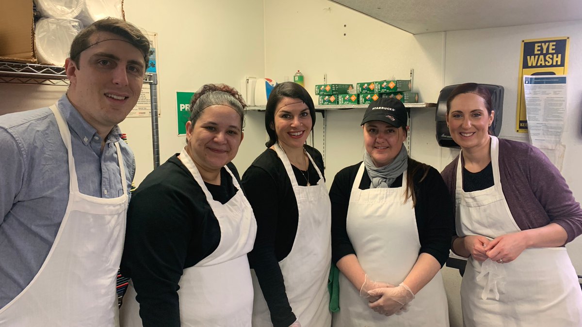SFHBoston's tweet image. . @Starbucks employees took over St. Francis House #BasicServices today and volunteered in our kitchen and clothing department.