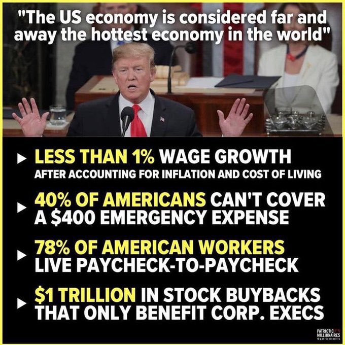 lrbritto's tweet photo. @GOPLeader More lies from a stooge in #TrumpTrance. Wake up before you run into a wall. Oh, right - you already have.
Facts about the failing economy. https://t.co/bXsfyaPXFF