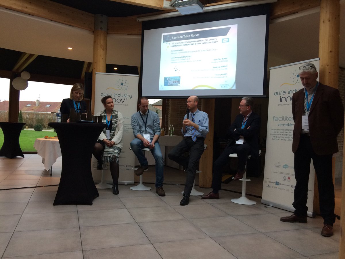 💼♻ Evénement #EuraIndustryInnov :
2ème table ronde :
" Quels sont les accompagnements proposés par les experts partenaires d'EuraIndustryInnov' pour développer les projets de #Bioéconomie &amp; de la neutralité sur le territoire pilote ? "