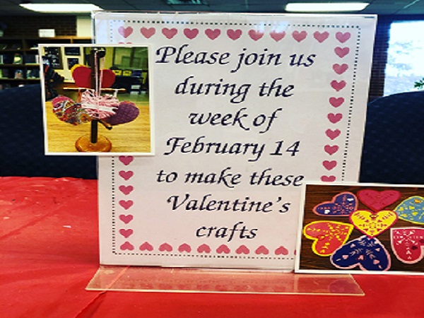 LRLibrary's tweet image. Visit the library Monday 2/10 thru Thursday 2/13 each day from 10AM to 2PM to create your own Valentine's Day craft to give to a special someone or to yourself (even better)! 💝