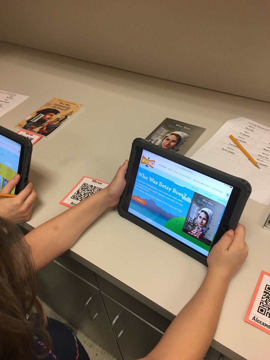 CVISLibrary's tweet image. Bringing literacy &amp;amp; technology together to explore Who Was @penguinkids before choosing our Living Museum bio! These Ss are so excited! @CVIS17350 #R2R