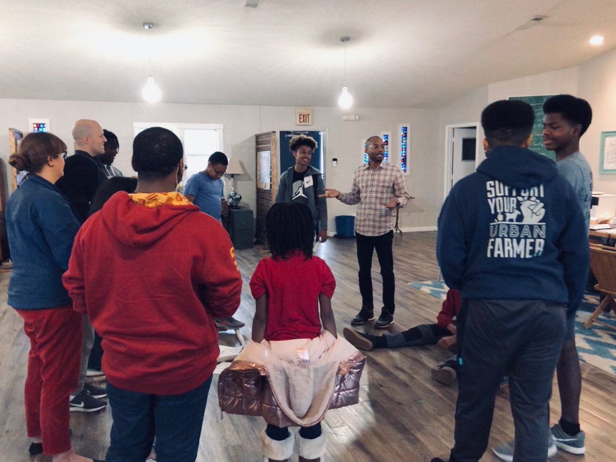 RestoreOKC's tweet photo. Our Restore FARMS interns spend some time yesterday learning about how we all have different strengths, and working together as a team is always better. It can also be a lot more fun too!

#restorefarms #cultivatecommunity #restoreokc #teamwork https://t.co/08sgUrJYdd