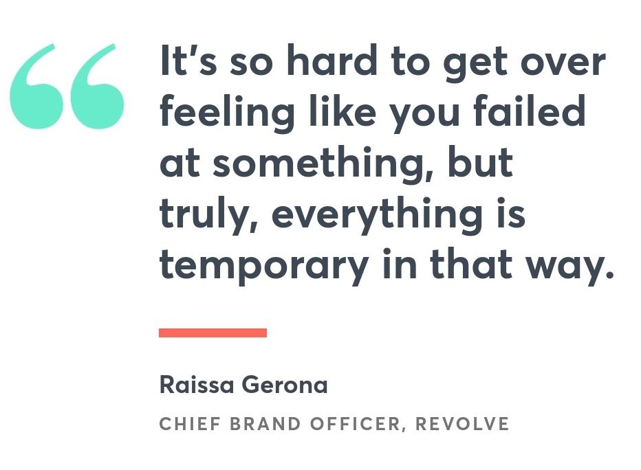 Great failure quote from <a href="/REVOLVE/">REVOLVE</a> Chief Brand Officer. Keep it in perspective &amp; just keep moving forward. #funwithfailure