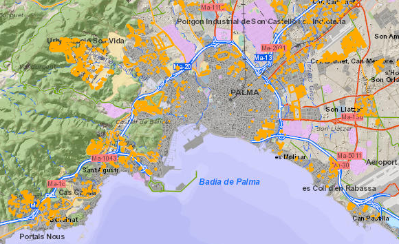 Palma té 440 hectàrees de sòl urbanitzable on s'edificaran 30.000 nous habitatges per prop de 100.000 habitants. És un excés que ens acosta al col·lapse. Per això proposam a l'ajuntament que protegeixi aquests espais naturals i agraris amenaçats i les declari sòl rústic. Fil