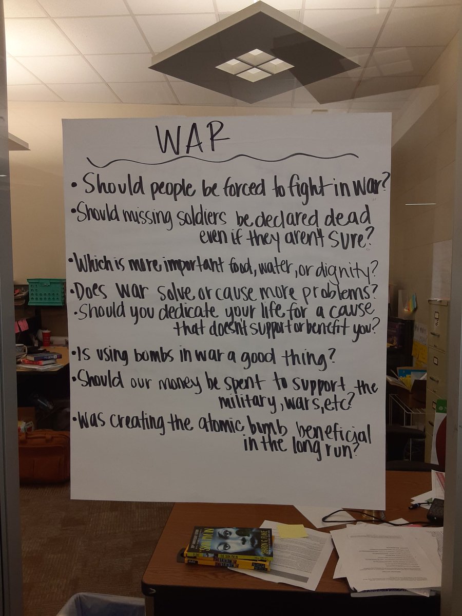 StefanieDGarcia's tweet photo. Here @TimberviewMS with @TMSCoachKlein and she showed me how their 8th grade team added a transition between #MSUoS Tapping the Power and Position Papers where kids started thinking about big questions they came up with from their book club books. #kellerliteracy https://t.co/mjDyeW9A13