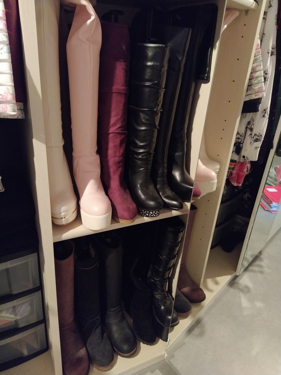 gothunia's tweet photo. Moving back him in preparation for my internship that starts next week. So glad to be reunited with all my 120+ babies 😍 can't wait to make another shoecover like shoes in the last picture, so I can get more shoes with buying actual shoes😏 what do you mean I have a problem🙈 https://t.co/z61au9fiOQ