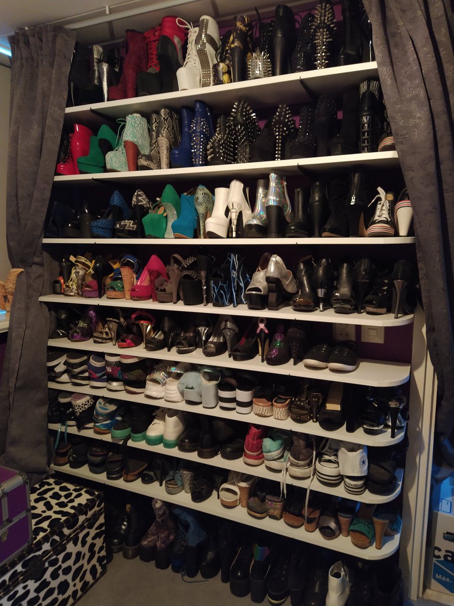 gothunia's tweet photo. Moving back him in preparation for my internship that starts next week. So glad to be reunited with all my 120+ babies 😍 can't wait to make another shoecover like shoes in the last picture, so I can get more shoes with buying actual shoes😏 what do you mean I have a problem🙈 https://t.co/z61au9fiOQ
