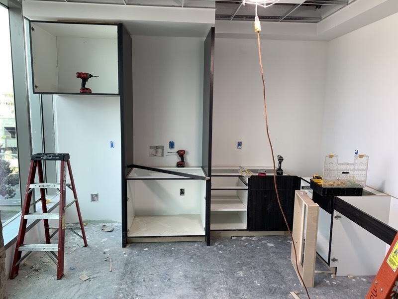DWC_Cares's tweet photo. First Horizon project is coming along nicely with ceiling work, mill work and addition of wooden walls. Many thanks to everyone who is helping to transform this space. #interior #construction #DWCcares #office #buildout #WeBuildGreatPlacestoWork #Nashvilletn #generalcontractor https://t.co/4b6rKyuTVT