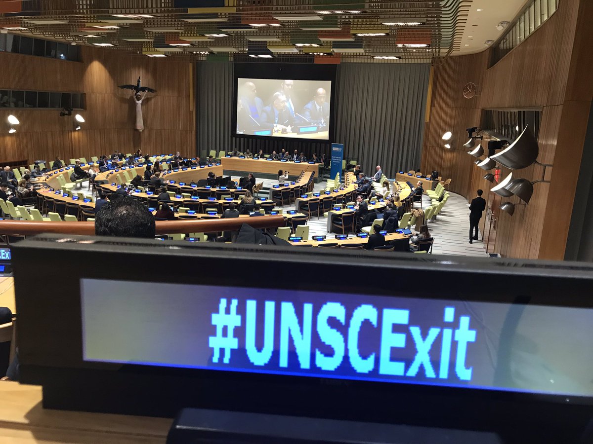 PLinUN's tweet photo. Amb. #Wronecka is taking part in #UNSCExit briefing with #UNSC elected members who served on the Council over the 2018–2019 term.

#PLUNSC 🇵🇱🇺🇳
#UNSCExit https://t.co/vFmYXCx30n