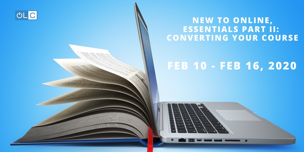 ‼️ Seats still available. Join us Feb. 10 the and learn how to convert face-to-face classroom materials for use in an #onlinecourse + explore tools for easily converting various types of content into web-appropriate formats. Register!  bit.ly/2v19Hav #OLCInstitute