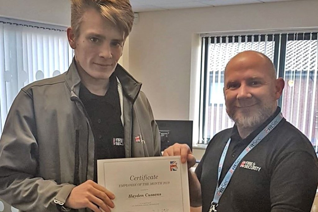 brit_sec's tweet photo. Brit Sec are delighted to announce their Employee of the Year, Hayden Cussens... https://t.co/BJjy62B27p https://t.co/J95GCMQta5