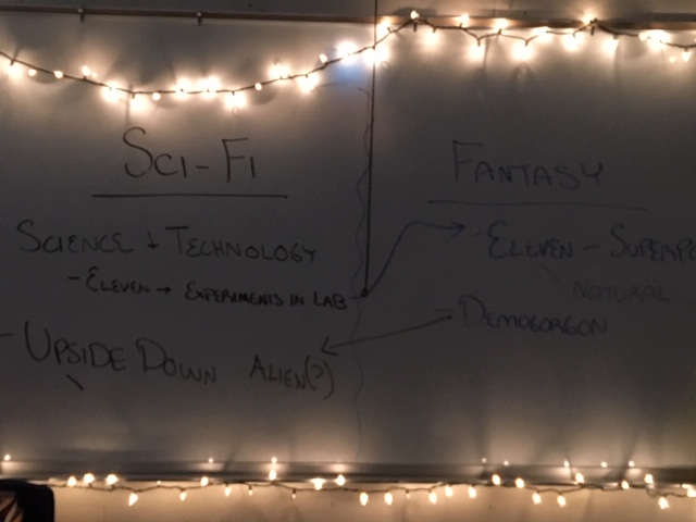 HamiltonLACoach's tweet photo. The Great Debate:  Sci-Fi or Fantasy?  Students in Mrs. Shockey's class battle over episode of Stranger Things.  Students argue reasons for their genre choice in class today.  @Hamilton_WMS https://t.co/lQP7zrgUSG