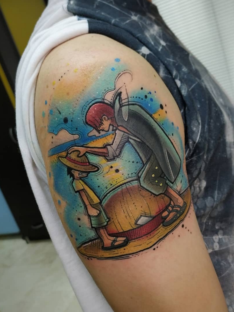 Ramon Anibal Ochre Luffy Shanks One Piece Tattoo Ink Art