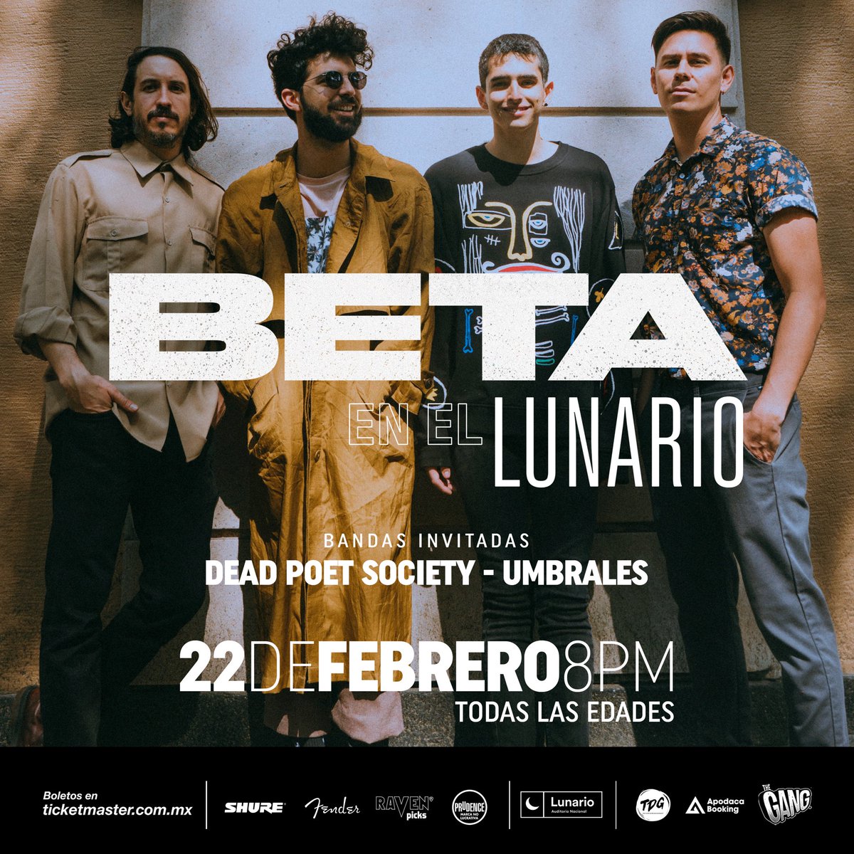 beta_mx's tweet photo. Falta muy poco para el show en el @LunarioMx. ¿Ya tienen su boleto? 
Dale click aquí y aparta tu lugar en el concierto. https://t.co/BtsP6l0p9B
¡Nos vemos el 22 de febrero! https://t.co/tEBOLE5O4T