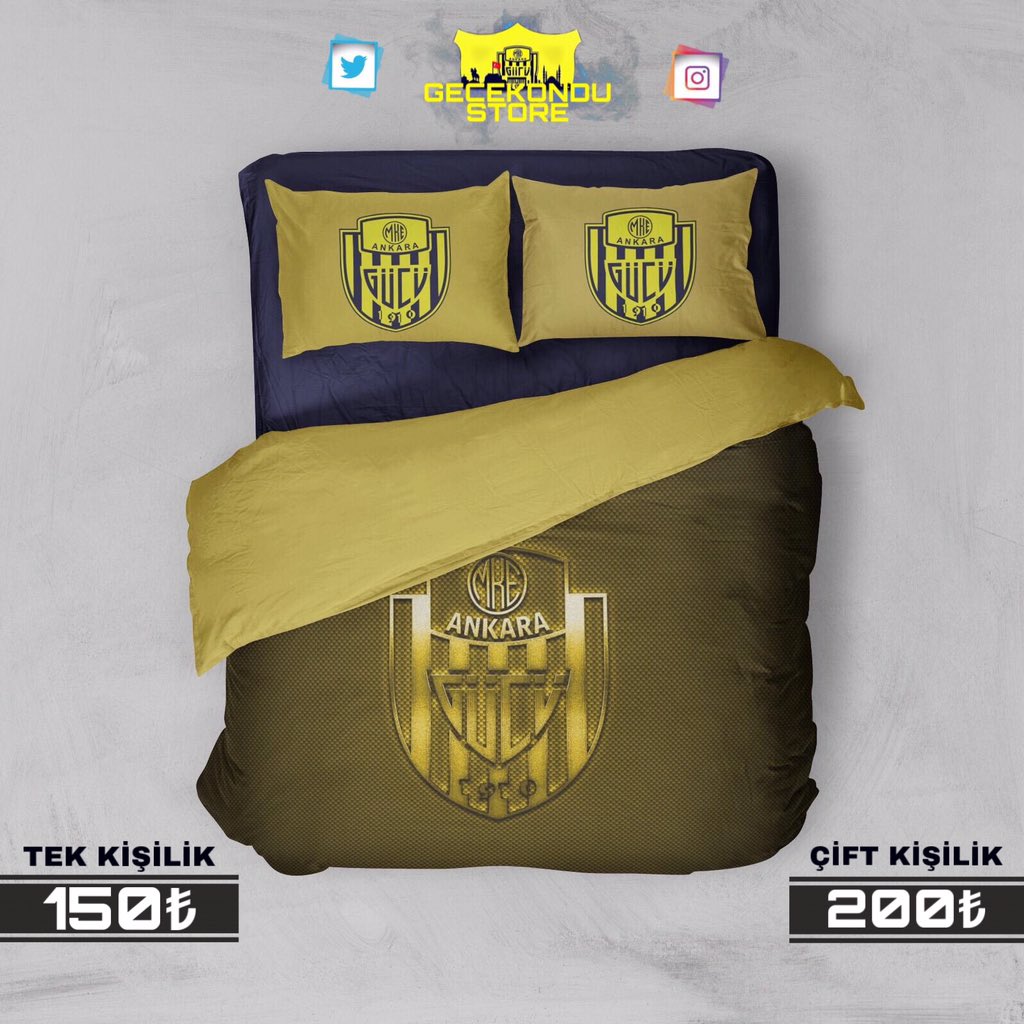 gecekondustore's tweet photo. Ankaragücü Nevresim Takımı |   

▪️1. Sınıf Digital Baskı
▪️ %100 Pamuklu Kumaş  
▪️ Çift Kişilik 200₺ , Tek kişilik 150₺ 
▪️ Detaylı Bilgi ve Sipariş İçin DM 📩

#GecekonduStore https://t.co/YZiKr3xB7q