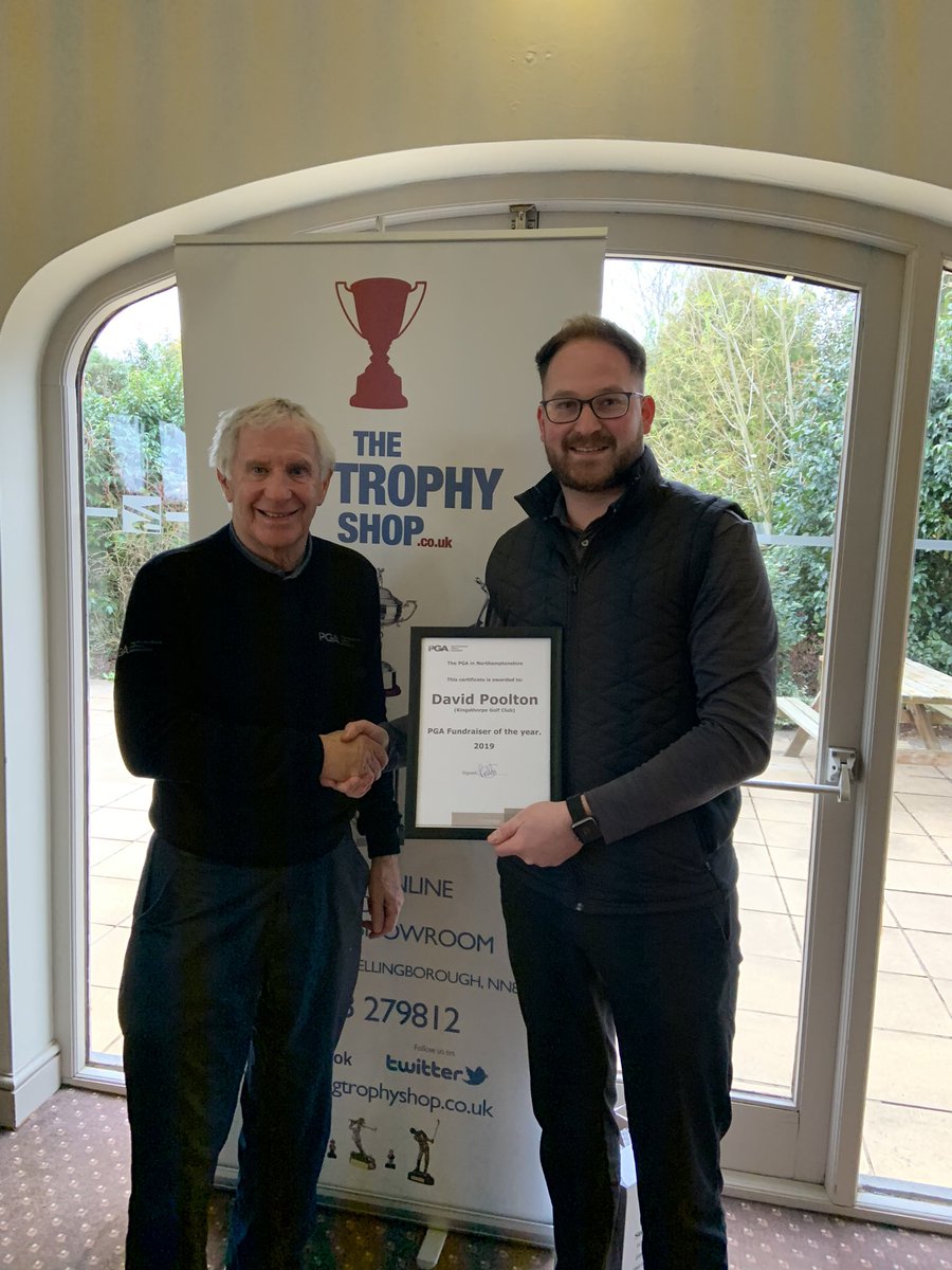 DPoolton's tweet image. Extremely pleased to have been awarded the Northants PGA Fundraiser of the year for 2019. Thank you for everyones support during the year and also huge thanks to @bigtrophyshop Shop at Wellingborough for their continuous support! @ThePGA 

#PGAPro #PGA #Charity #Fundraising