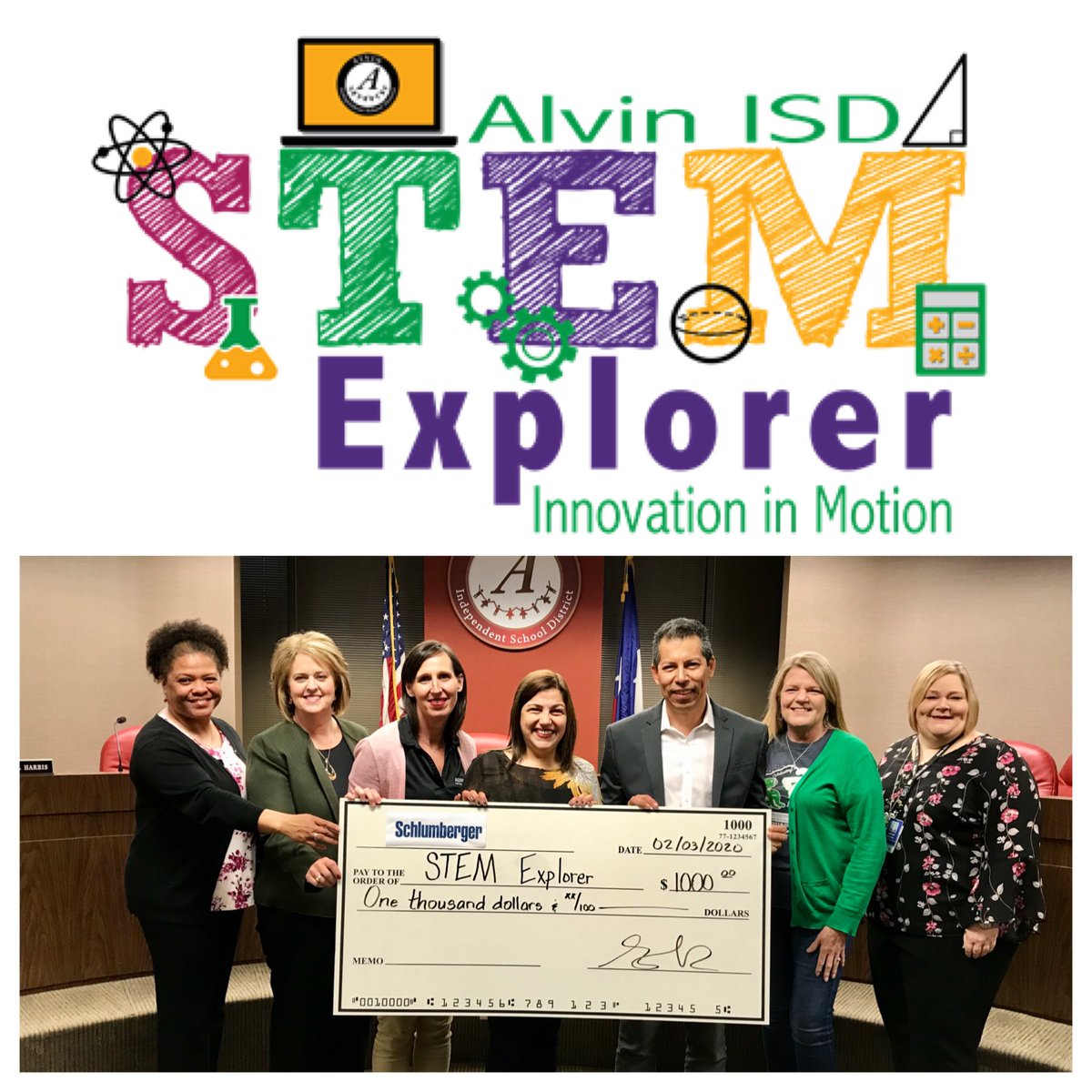 AlvinISD's tweet photo. We appreciate our partnership with @Schlumberger and the contribution they have made toward the future Alvin ISD #STEMExplorer mobile lab.
To know more how you or your organization can contribute to this future program, click on https://t.co/GfMkkcEV80 https://t.co/BHHInY5OKt
