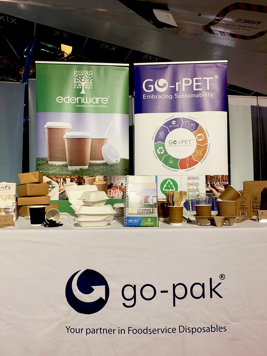 GoPakGroup's tweet photo. Sam from #gopakuk had a #great day discussing our #eco #gorpet &amp; #edenware #product ranges today @Hunts_ #show @FleetAirArmMus  
#ecofriendly #foodservice #tradeshow #HuntsExpo https://t.co/Om9QVwOrEa