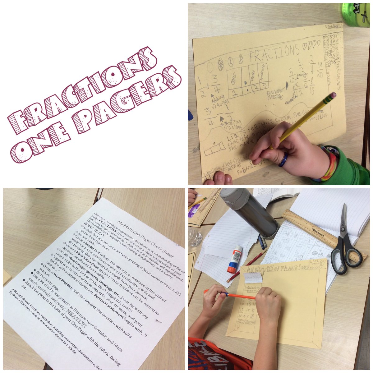 MrsMalone2016's tweet photo. ⁦@Dorsey_Wildcats⁩ 4th graders are working on One Pagers as our Fraction review in Math. Can’t wait to see the finished products! ⁦@mlmalone3⁩ ⁦@AVIDGISD⁩ ⁦@LeslieLjrussel⁩ https://t.co/G3NiOc9KML