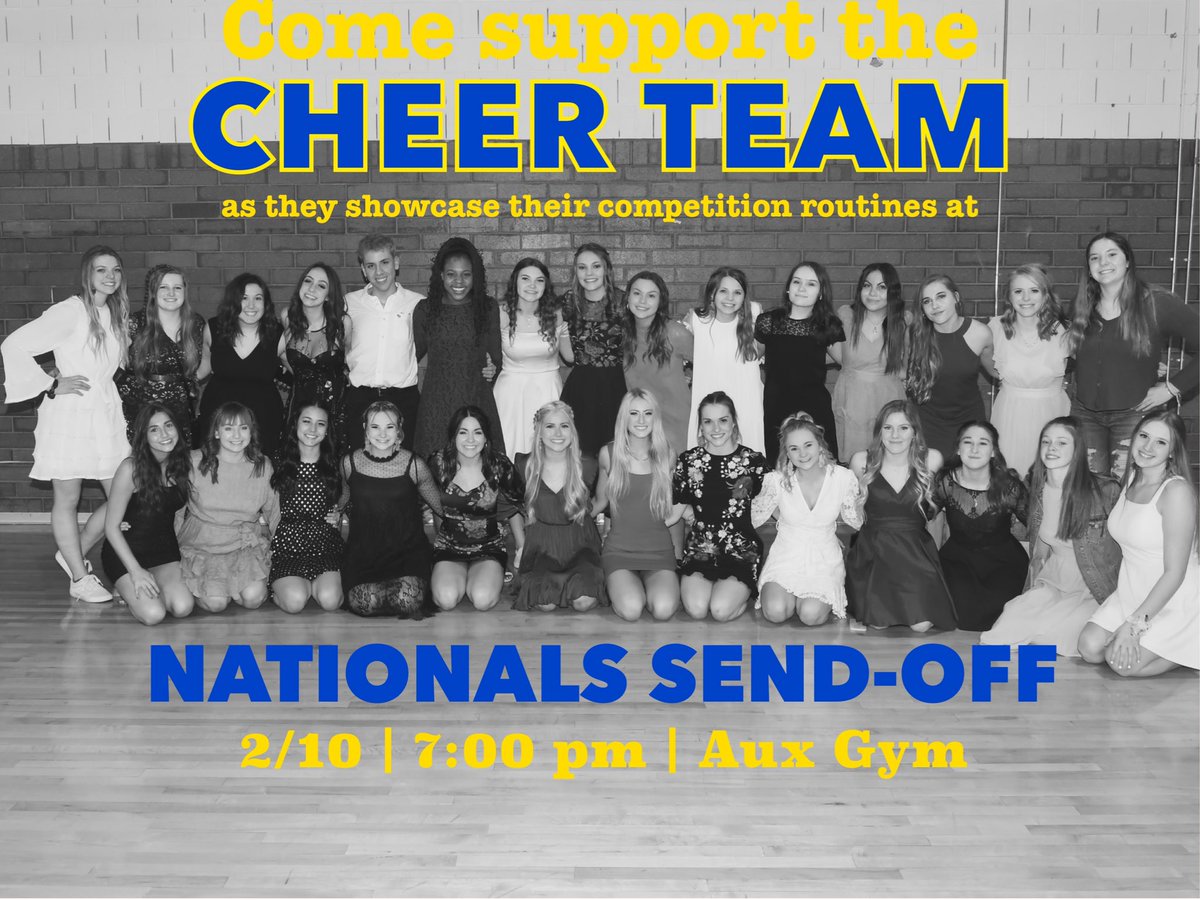 T_Villecheer's tweet photo. Please come support! We have worked so hard all season &amp; this is our last chance to show everyone our routines before nationals! 🤍 https://t.co/zJgnI3go7z