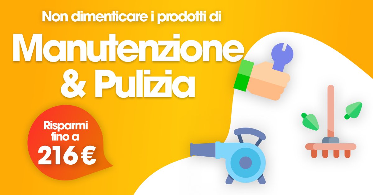 Non perderti lo SPECIALE MANUTENZIONE E PULIZIA di <a href="/FarmitooIT/">FarmitooIT</a> questa settimana!👨‍🌾🛠
Iscriviti ora e approfitta del 5% di sconto sul tuo prossimo ordine! Per visualizzare tutte le promo del momento vai su: farmitoo.com/it/promozioni/
#farmitoo #farmitweet