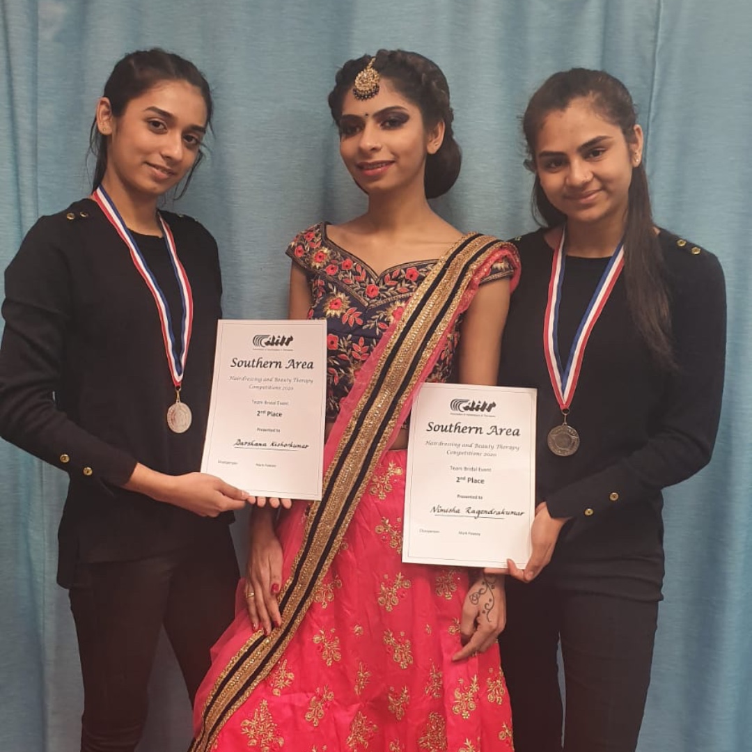 CNWL1's tweet photo. Congratulations 🥳 to our students for securing 2nd place in the Team Bridal category #hair #hairdressing #Beauty #competitions #cnwlstudentsfirst @aht_of https://t.co/5j63enUcV5