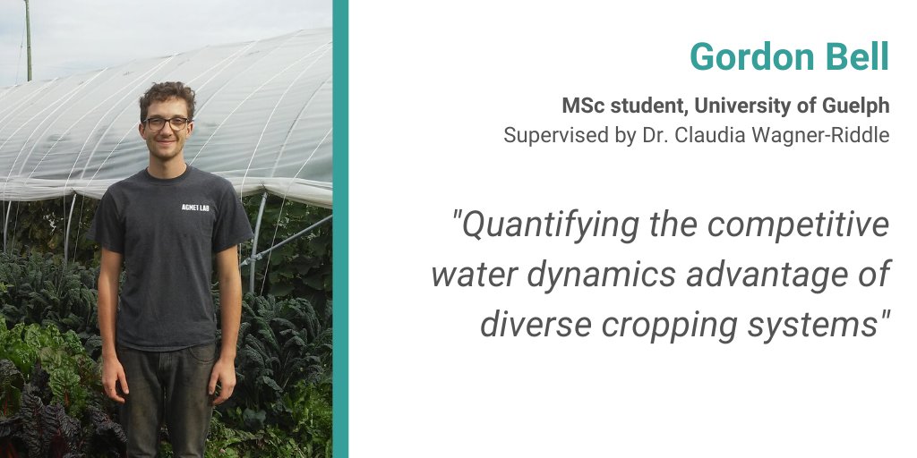 SmartSoils's tweet photo. Last but not least!
Gordon is a member of @UoGAgMet & lysimeter enthusiast. He joined #SmartSoils to study advantages of diverse cropping via water & ET budgets, learning how cropping affects water retention.
#ClimateSmartStudents @NSERC_CRSNG @UofG_SES https://t.co/8ZF8AOrPts