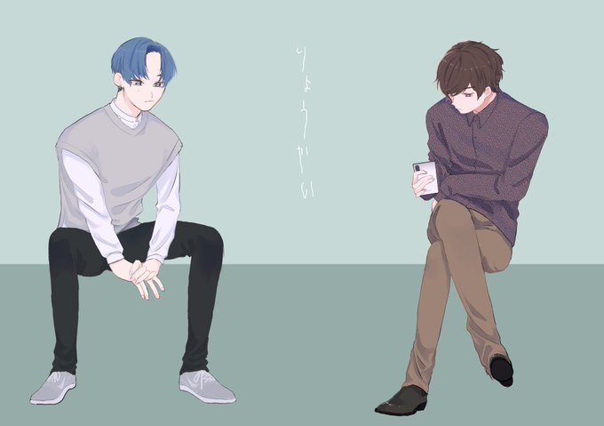 座りポーズのtwitterイラスト検索結果 古い順