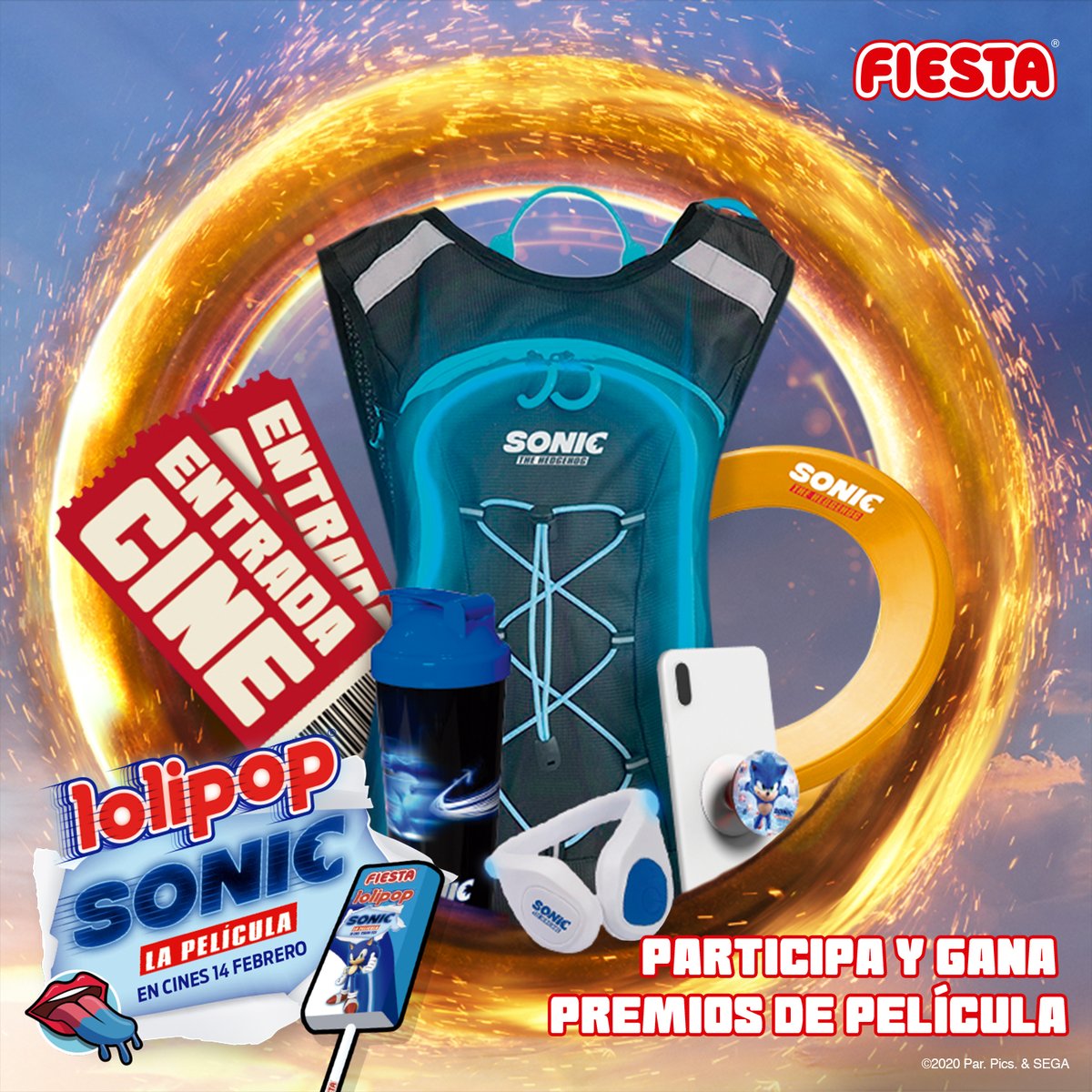 FIESTA_es's tweet photo. 🦔 Corre veloz a tu kiosko más cercano a por el nuevo LOLIPOP Sonic
🤳 Escanea el código QR que encontrarás en la bandeja expositora
📲 Participa y podrás ganar entradas de cine y merchandising de la peli

Promoción valida del 1 al 29 de febrero 2020
BBLL disp. en la plataforma https://t.co/fKNsGQfIxR
