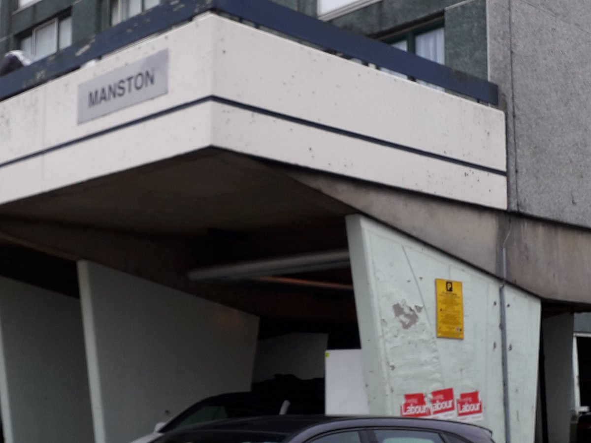 Labour posters on side of building 