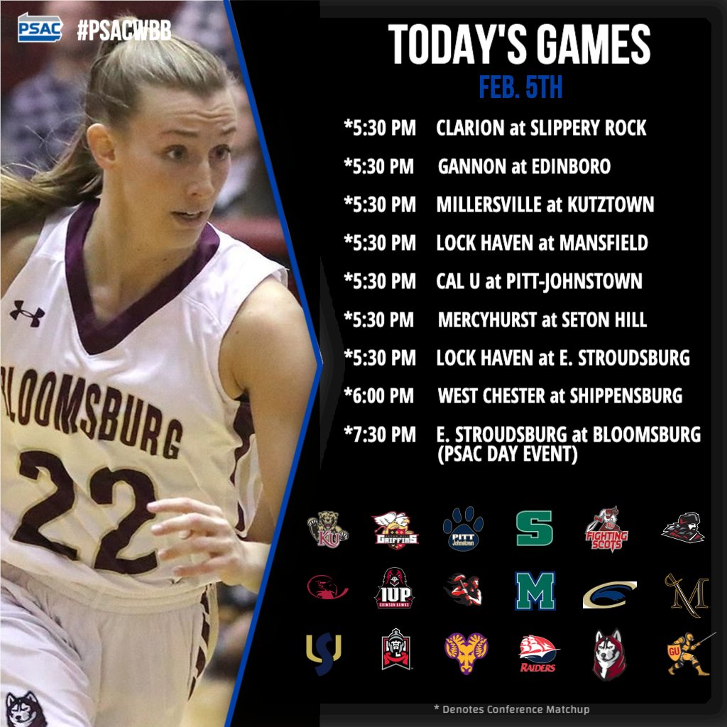 PSACsports's tweet photo. 🚨🚨#PSACDay Set to Take Place in Bloomsburg (@GoBUHuskies) tonight! Be sure to come out and meet the staff and get some cool stuff! 😎

🏀 | #PSACwbb &amp; #PSACmbb conference action across the board as we edge closer to the post-season. https://t.co/QmcNb2Sv3l