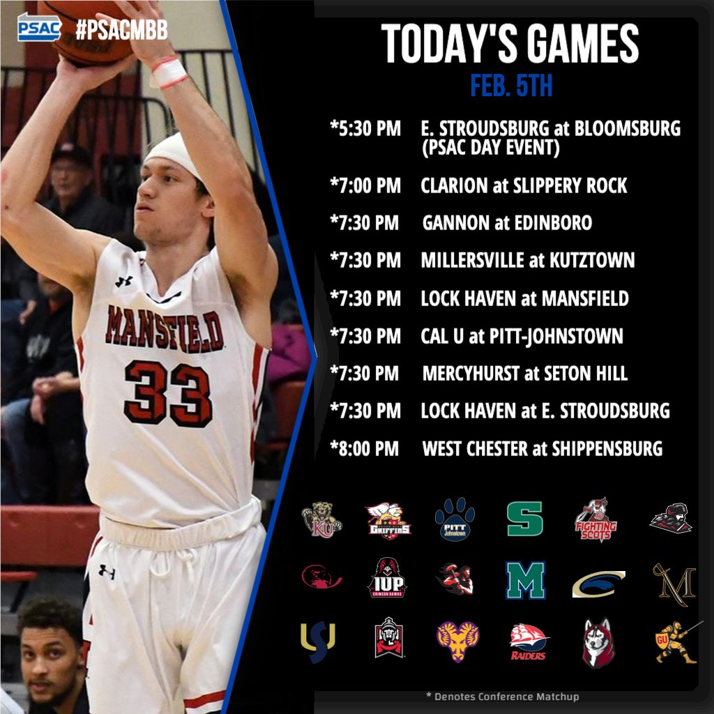 PSACsports's tweet photo. 🚨🚨#PSACDay Set to Take Place in Bloomsburg (@GoBUHuskies) tonight! Be sure to come out and meet the staff and get some cool stuff! 😎

🏀 | #PSACwbb &amp; #PSACmbb conference action across the board as we edge closer to the post-season. https://t.co/QmcNb2Sv3l