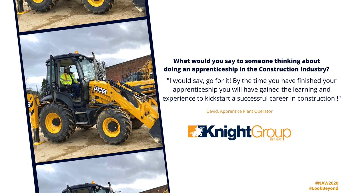 We asked David, Apprentice Plant Operator, what advice he would give to anyone thinking about a #Construction #Apprenticeship - 'Go for it!' 

#NAW2020 #LookBeyond