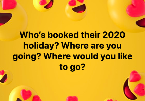 WhatTaxi's tweet photo. Who’s booked their 2020 holiday? Where are you going? Where would you like to go?

https://t.co/pq3Sggtk3v https://t.co/Pimr9Ga777