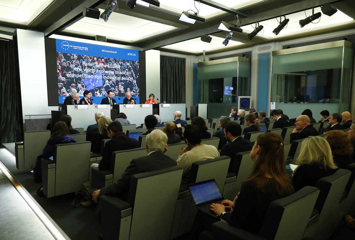 (L to R) Michael Landesmann, Maria Demertzi, Sam Lowe, Pascal Lamy and Shada Islam